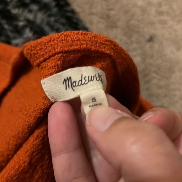 Madewell textured tie front blouse S - Picture 7 of 7